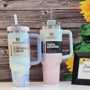 *Set of 2* 40oz Parfait Ombre & 30oz Cool Serene Brushstrokes Stanley Tumblers